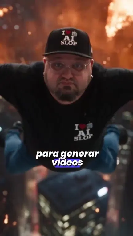 Pablo Ballester cae en paracaídas sobre una ciudad de noche, escena generada con IA a partir de una grabación con el móvil